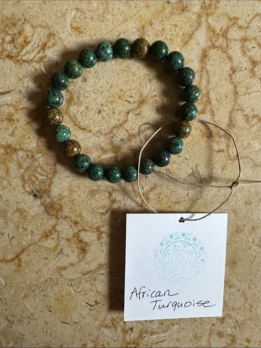 Reiki Infused African Turquoise Natural Stone Beaded Bracelet